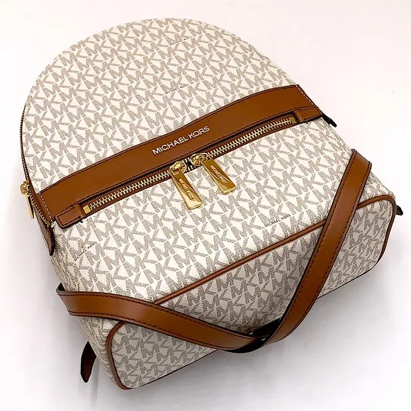 MICHAEL KORS KENLY MEDIUM BACKPACK VANILLA SIGNATURE COLOR - Picture 10 of 16